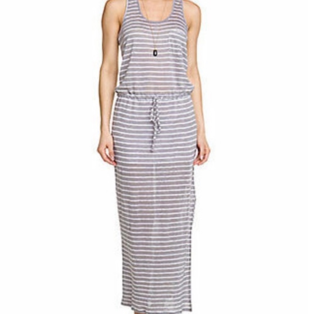 C&C California tan and white maxi dress